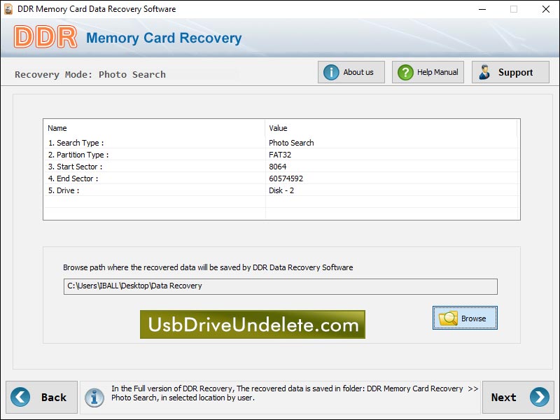 Sony Memory Card Recovery screen shot