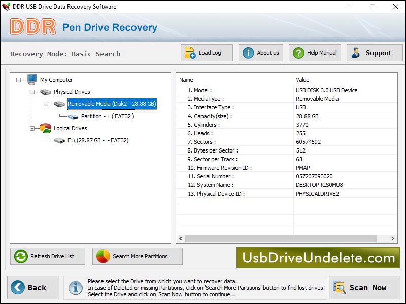 Flash Memory Data Recovery screen shot